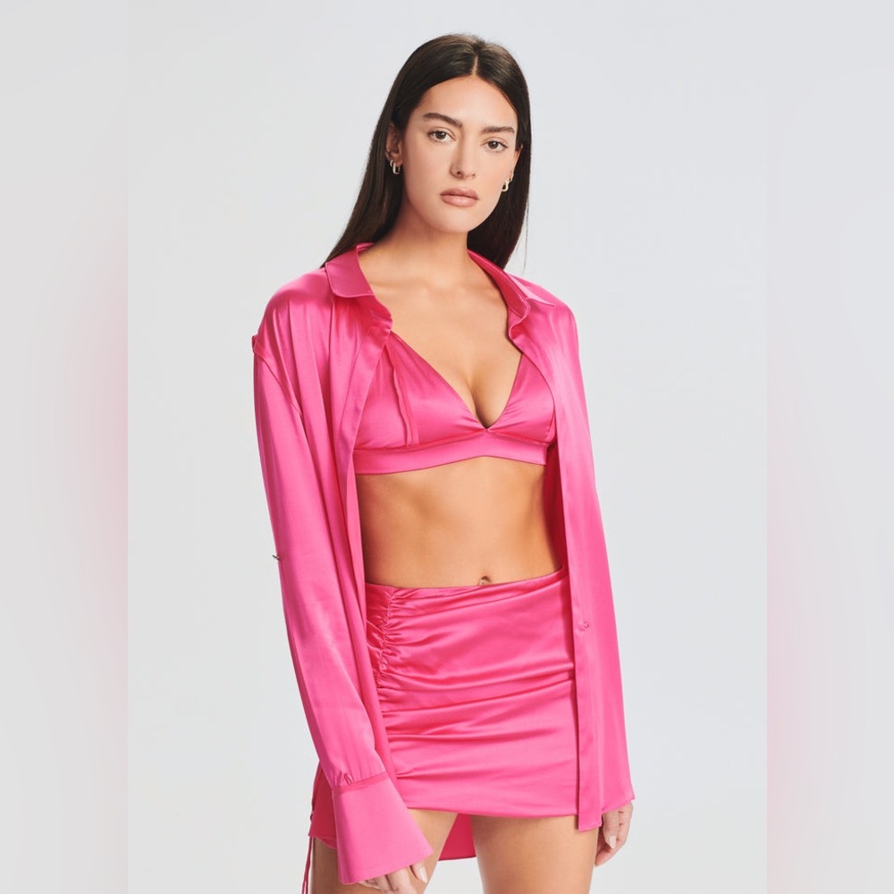 NWT SER.O.YA Pink Raines Silk Wrap Shirt